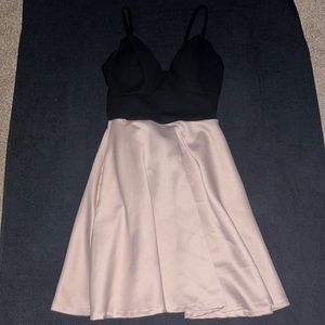 black and rose gold dress